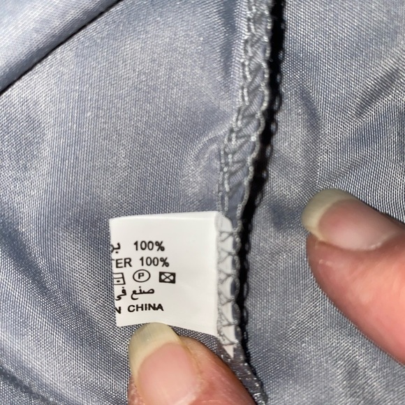 Al-Othaiman throbe kaftan prayer robe full length gray embroidered NEW size L - Picture 6 of 10